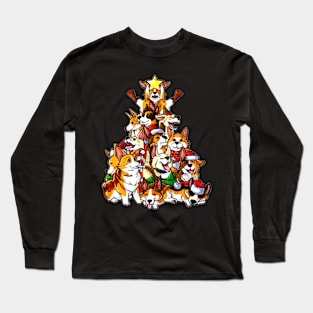 Corgi dog tree christmas Long Sleeve T-Shirt